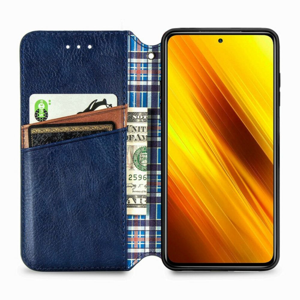 Schutzhülle Für Poco X3 / X3 Pro / X3 NFC Flip Case Ledereffekt Mit Rautenstruktur