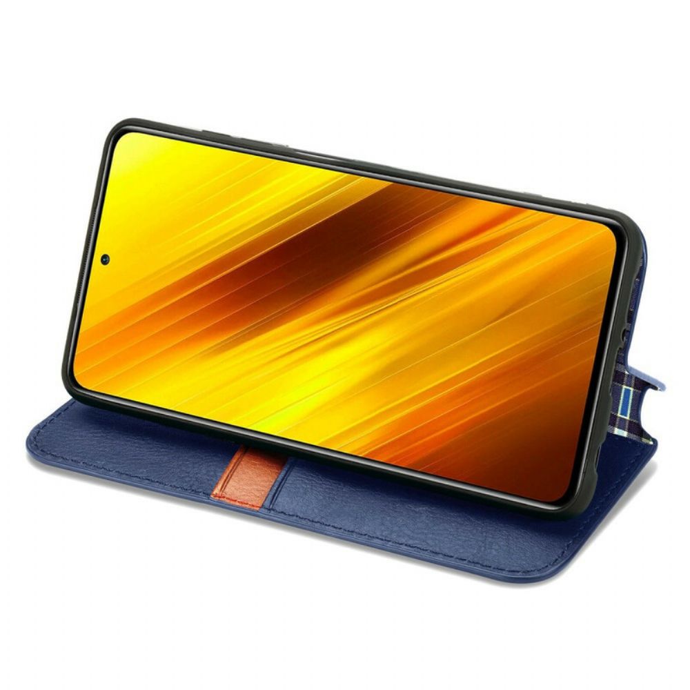Schutzhülle Für Poco X3 / X3 Pro / X3 NFC Flip Case Ledereffekt Mit Rautenstruktur