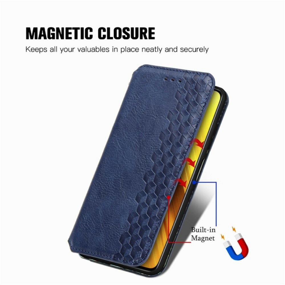 Schutzhülle Für Poco X3 / X3 Pro / X3 NFC Flip Case Ledereffekt Mit Rautenstruktur