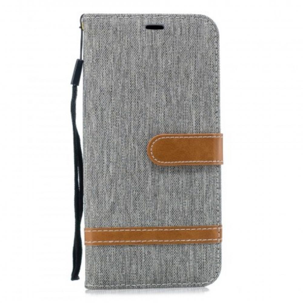Flip Case Für Huawei Mate 20 Pro Mit Kordel Armband In Stoff- Und Lederoptik