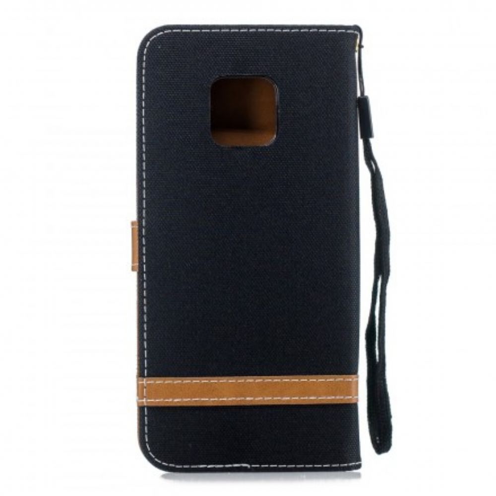 Flip Case Für Huawei Mate 20 Pro Mit Kordel Armband In Stoff- Und Lederoptik