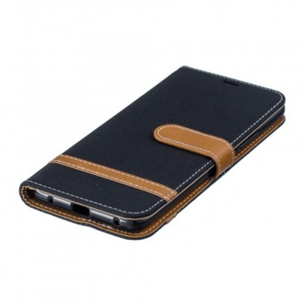 Flip Case Für Huawei Mate 20 Pro Mit Kordel Armband In Stoff- Und Lederoptik