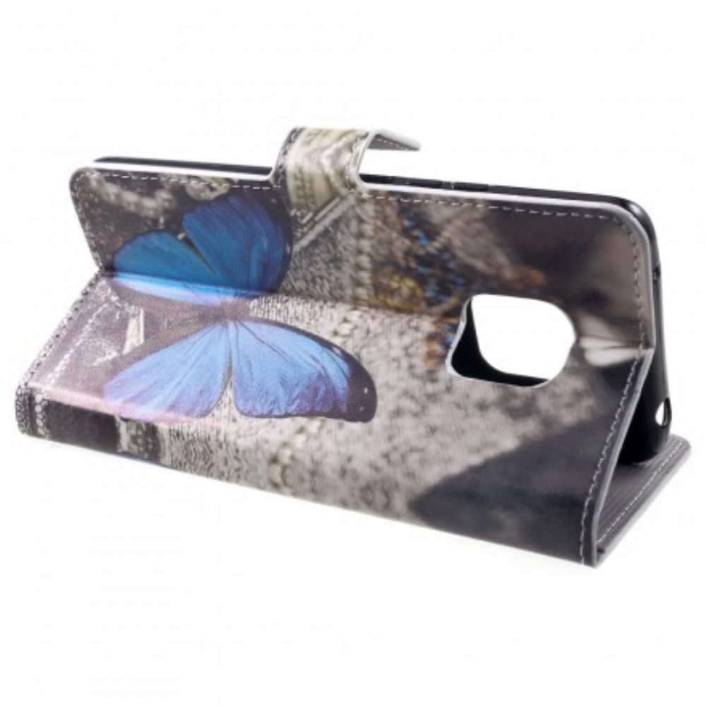 Lederhüllen Für Huawei Mate 20 Pro Blauer Schmetterling
