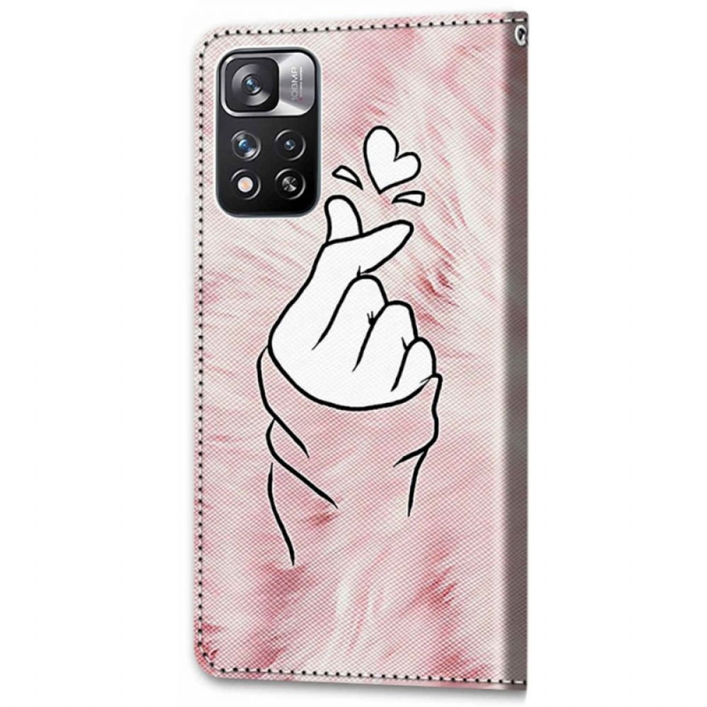 Flip Case Für Xiaomi Redmi Note 11 Pro Plus 5G Fingerherz