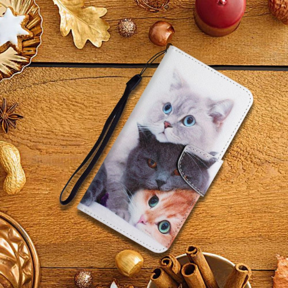 Flip Case Für Xiaomi Redmi Note 11 Pro Plus 5G Haufen Lanyard-katzen