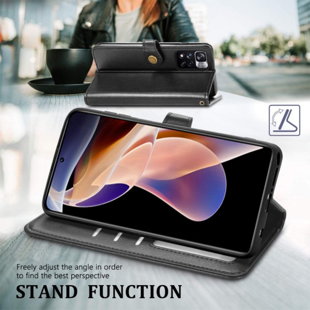 Flip Case Für Xiaomi Redmi Note 11 Pro Plus 5G Kunstleder Und Vintage-verschluss