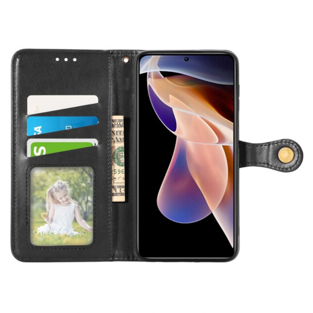 Flip Case Für Xiaomi Redmi Note 11 Pro Plus 5G Kunstleder Und Vintage-verschluss
