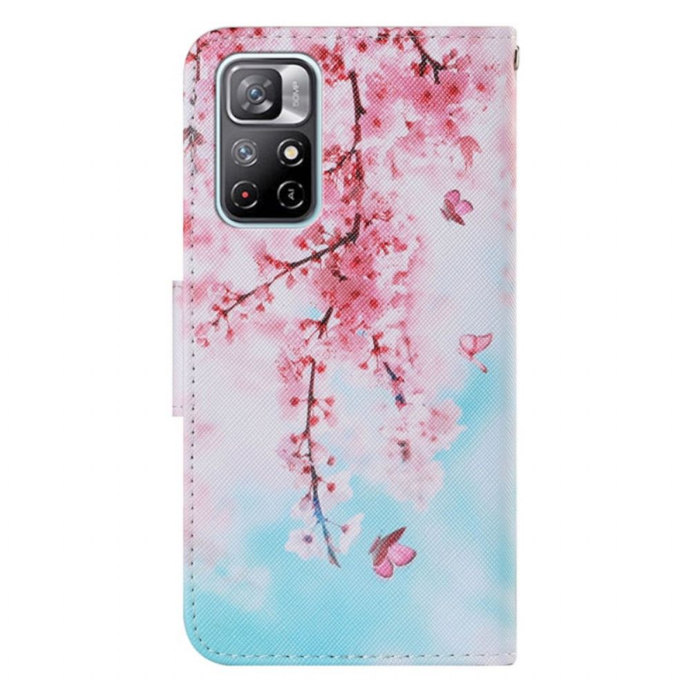 Flip Case Für Xiaomi Redmi Note 11 Pro Plus 5G Mit Kordel Rote Gliedmaßen Mit Riemen