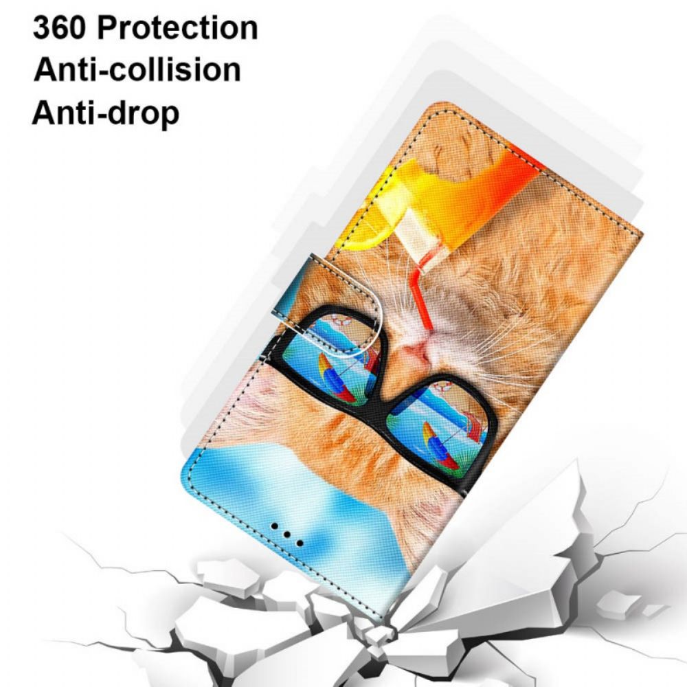 Flip Case Für Xiaomi Redmi Note 11 Pro Plus 5G Mit Kordel Tanga Star Cat