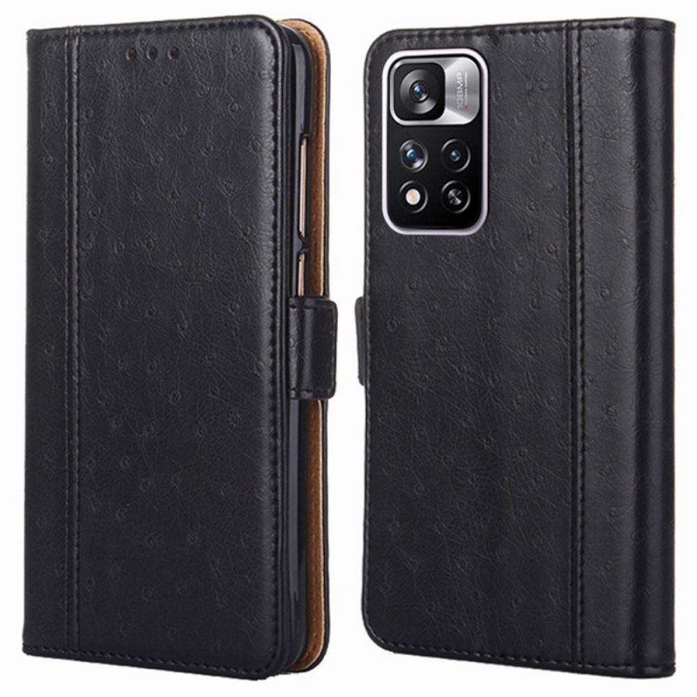 Flip Case Für Xiaomi Redmi Note 11 Pro Plus 5G Struktur Der Straußenhaut