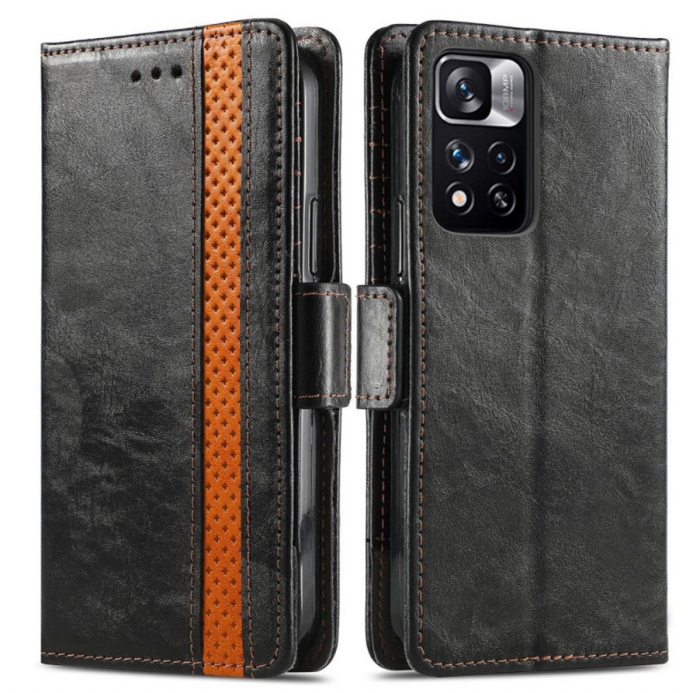 Flip Case Für Xiaomi Redmi Note 11 Pro Plus 5G Zweifarbiger Doppelverschluss