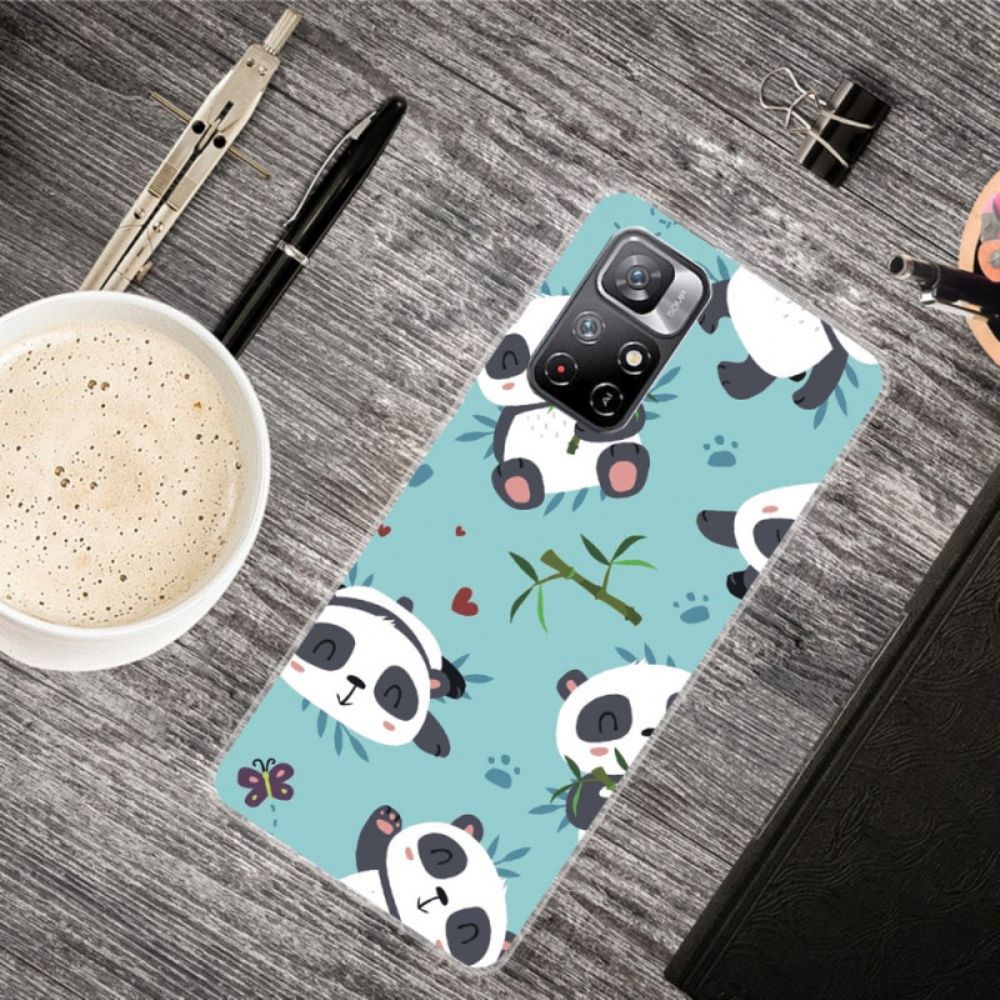Hülle Für Xiaomi Redmi Note 11 Pro Plus 5G Silikon-haufen Von Pandas
