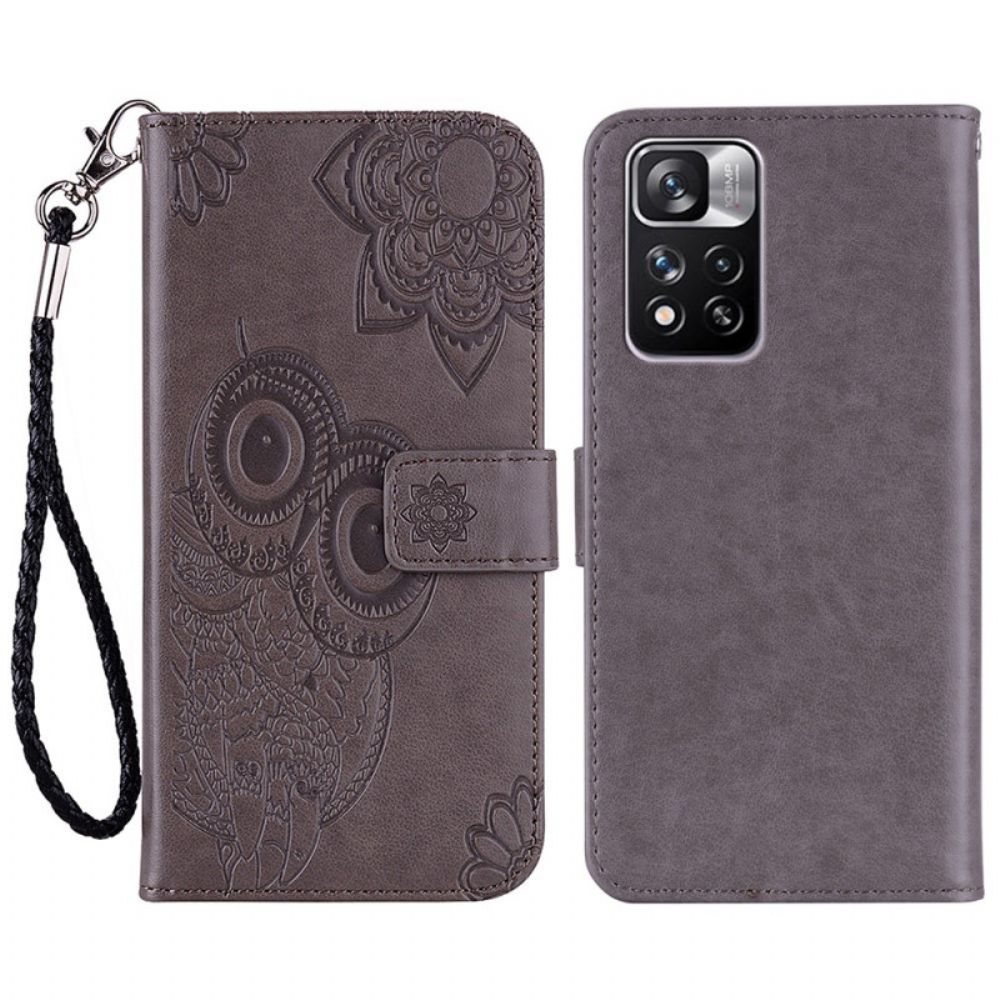 Lederhüllen Für Xiaomi Redmi Note 11 Pro Plus 5G Eulen-mandala