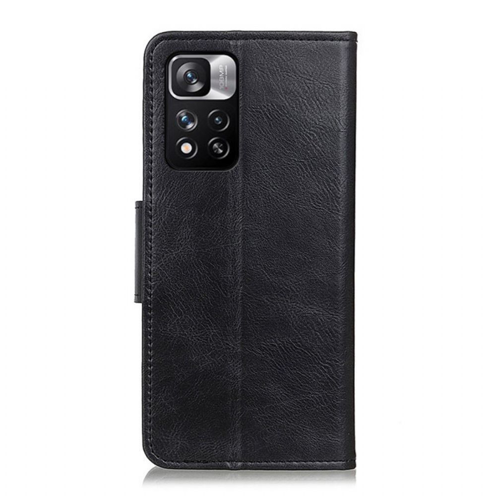 Lederhüllen Für Xiaomi Redmi Note 11 Pro Plus 5G Wendeverschluss Aus Spaltleder