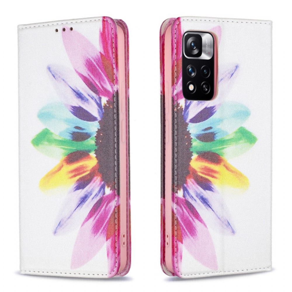 Schutzhülle Für Xiaomi Redmi Note 11 Pro Plus 5G Flip Case Aquarell Blume
