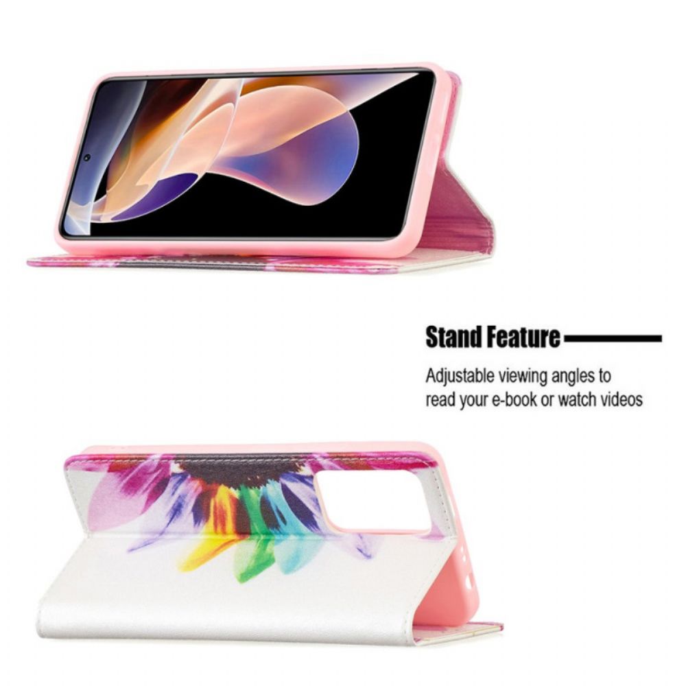 Schutzhülle Für Xiaomi Redmi Note 11 Pro Plus 5G Flip Case Aquarell Blume