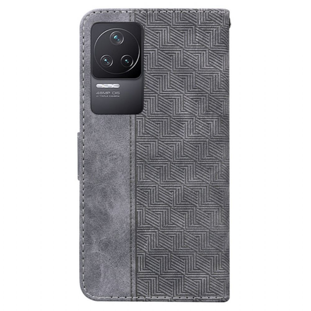 Flip Case Für Poco F4 Mit Kordel Banddesign