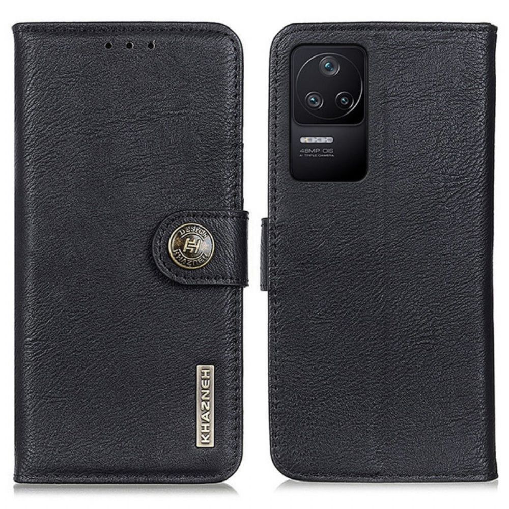 Flip Case Für Poco F4 Retro Kunstleder Khazneh