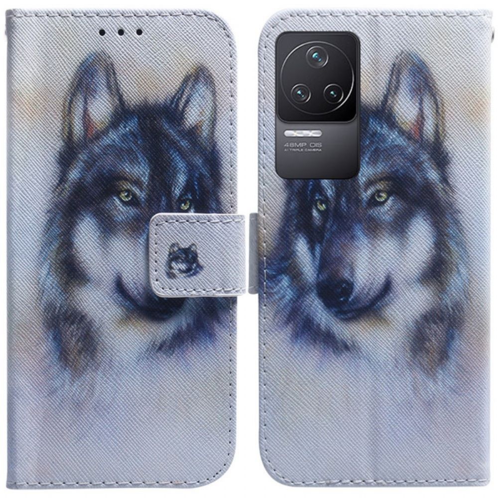 Lederhüllen Für Poco F4 Aquarell Hund