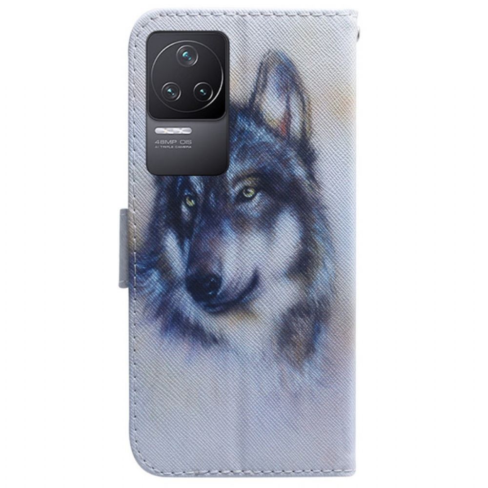 Lederhüllen Für Poco F4 Aquarell Hund