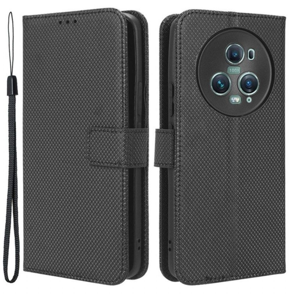 Lederhüllen Für Honor Magic 5 Pro Mit Kordel Stylisches Riemchen-kunstleder