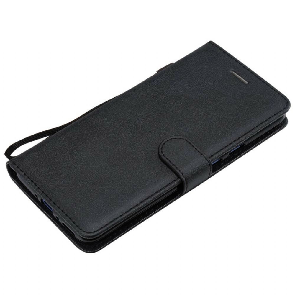 Flip Case Für OnePlus 7 Pro Mit Kordel Armband Lederoptik