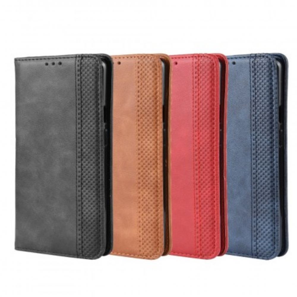 Schutzhülle Für OnePlus 7 Pro Flip Case Stilisierter Vintage-ledereffekt