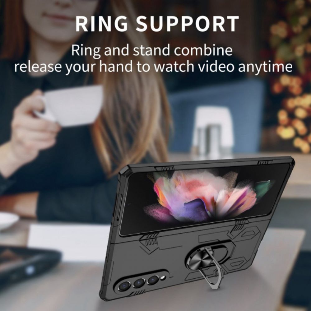 Handyhülle Für Samsung Galaxy Z Fold 4 Bi-material Und Drehring