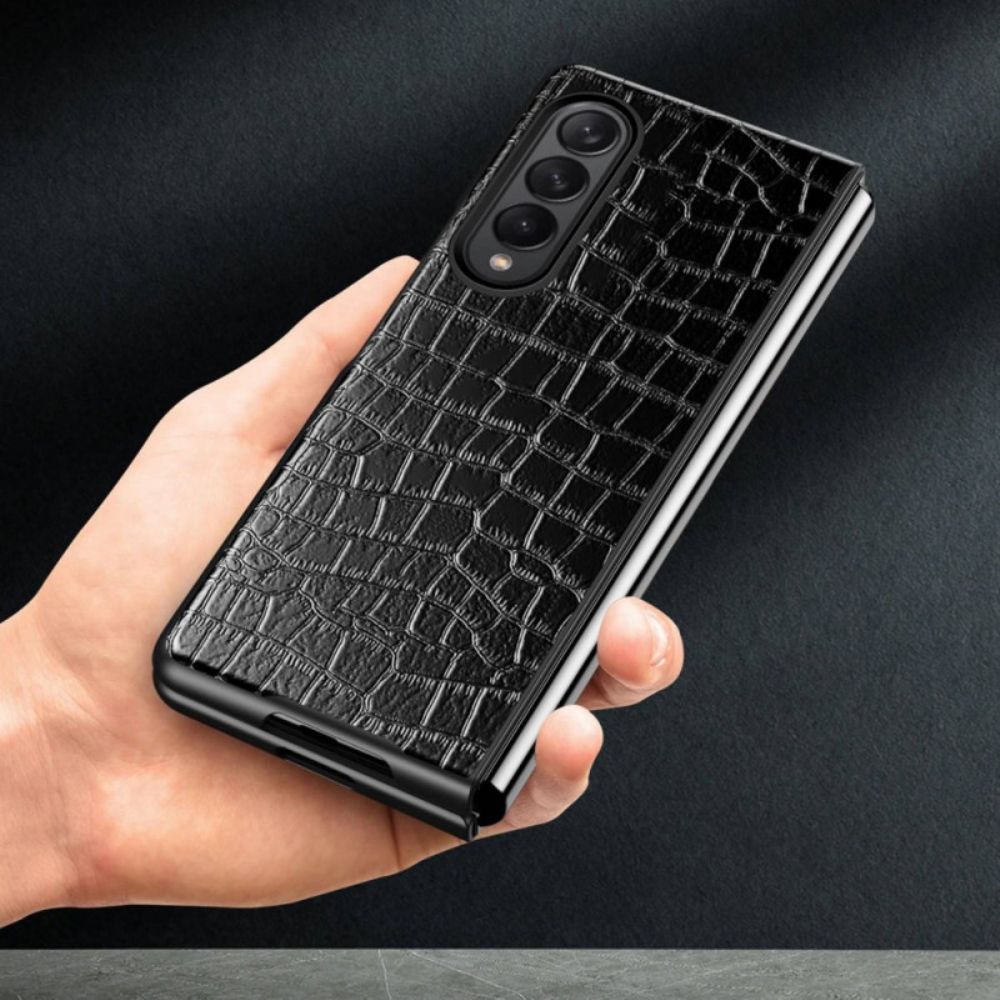 Handyhülle Für Samsung Galaxy Z Fold 4 Klassisches Krokodil
