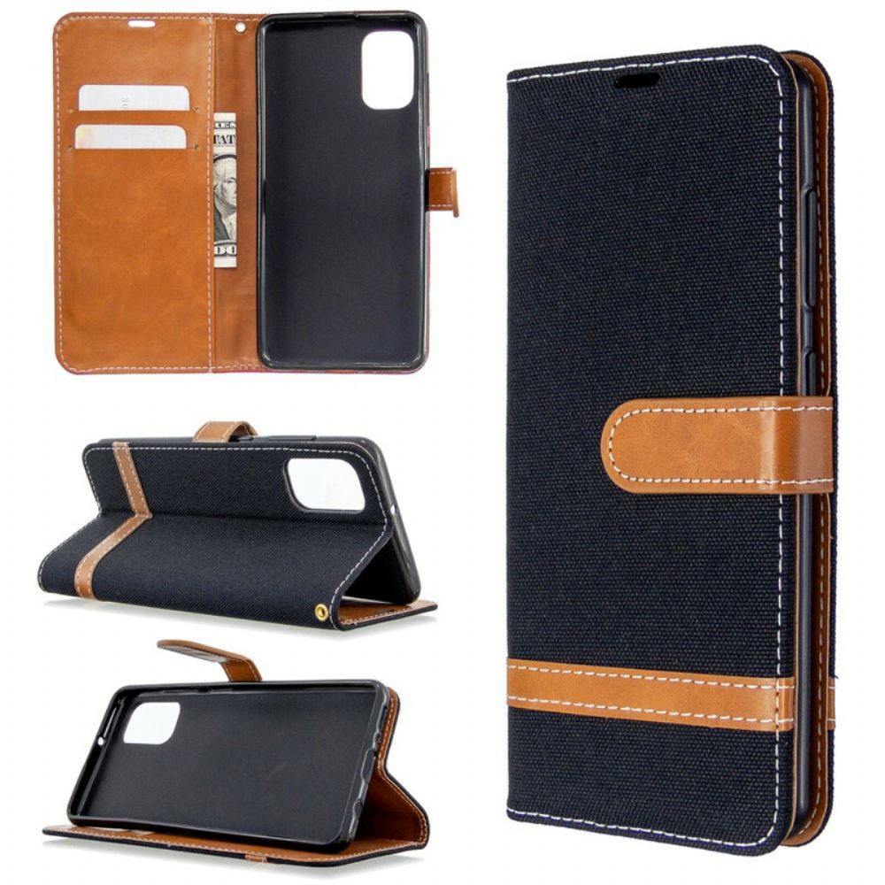 Flip Case Für Samsung Galaxy A41 Mit Kordel Armband In Stoff- Und Lederoptik