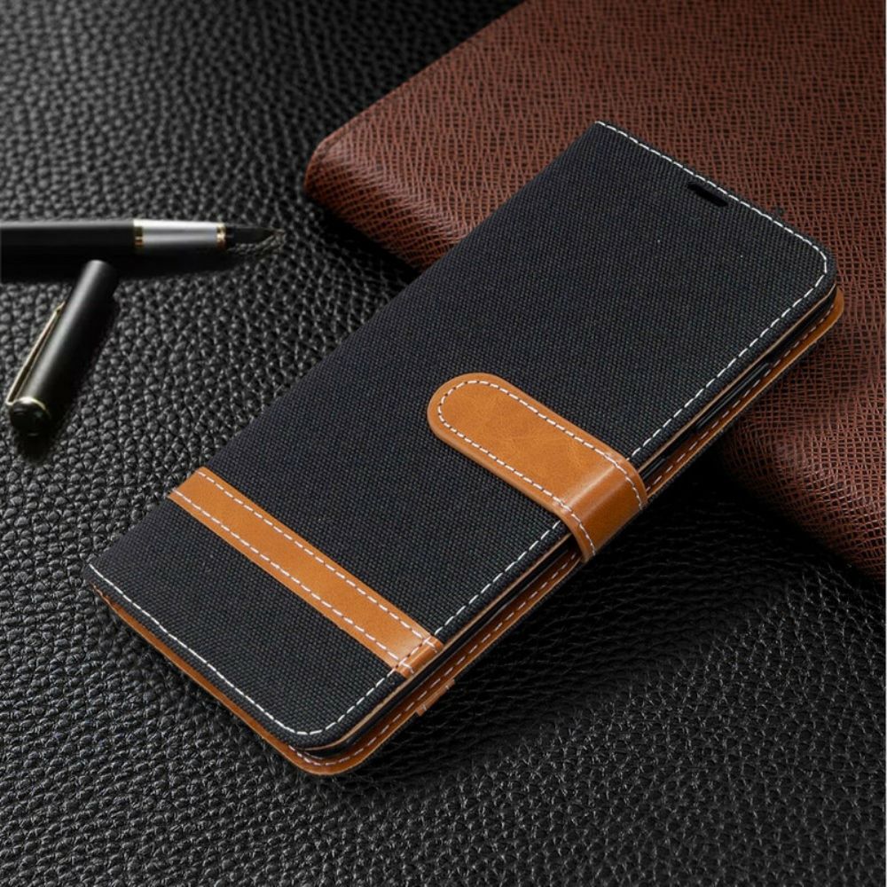 Flip Case Für Samsung Galaxy A41 Mit Kordel Armband In Stoff- Und Lederoptik