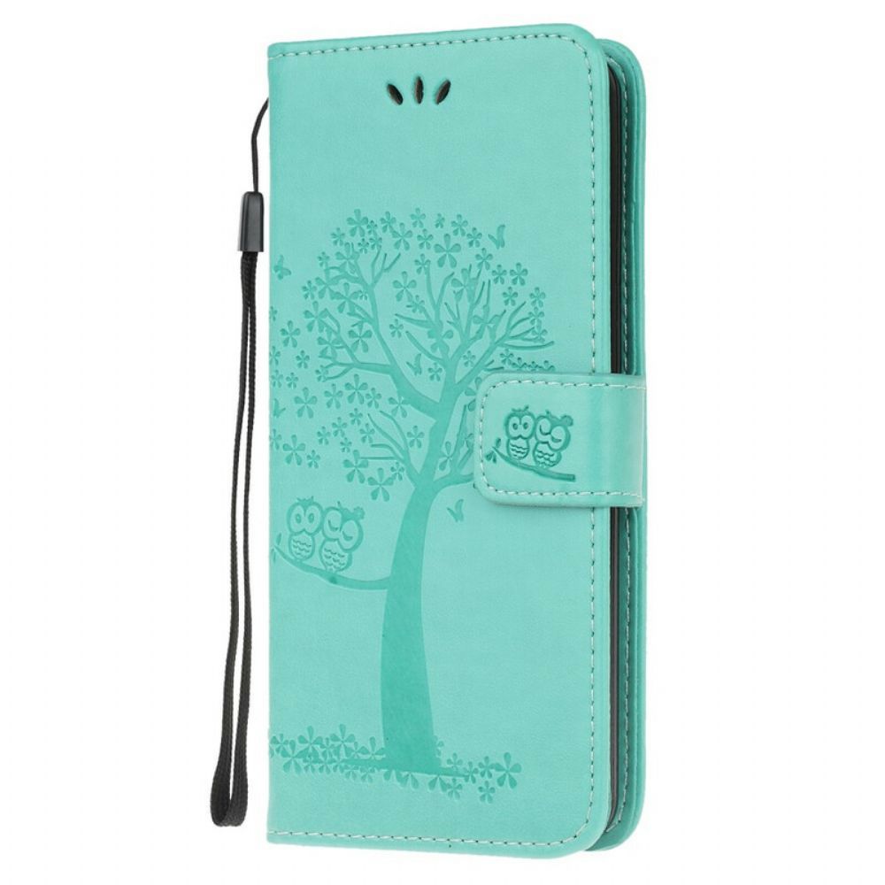 Flip Case Für Samsung Galaxy A41 Mit Kordel Baum Und Riemcheneulen