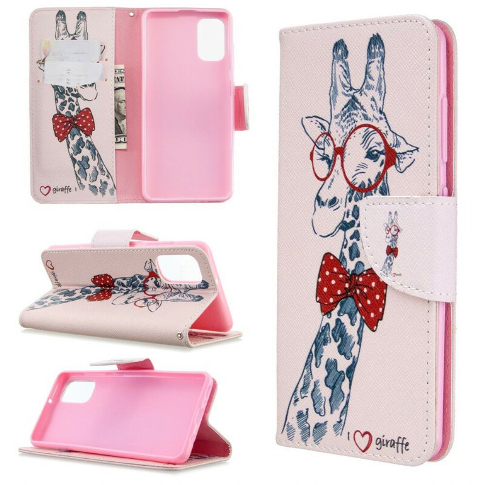 Flip Case Für Samsung Galaxy A41 Nerdige Giraffe