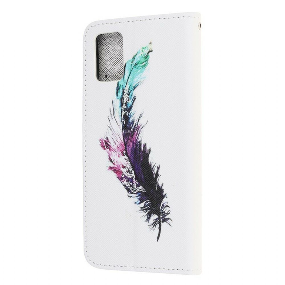 Lederhüllen Für Samsung Galaxy A41 Mit Kordel Tangafeder