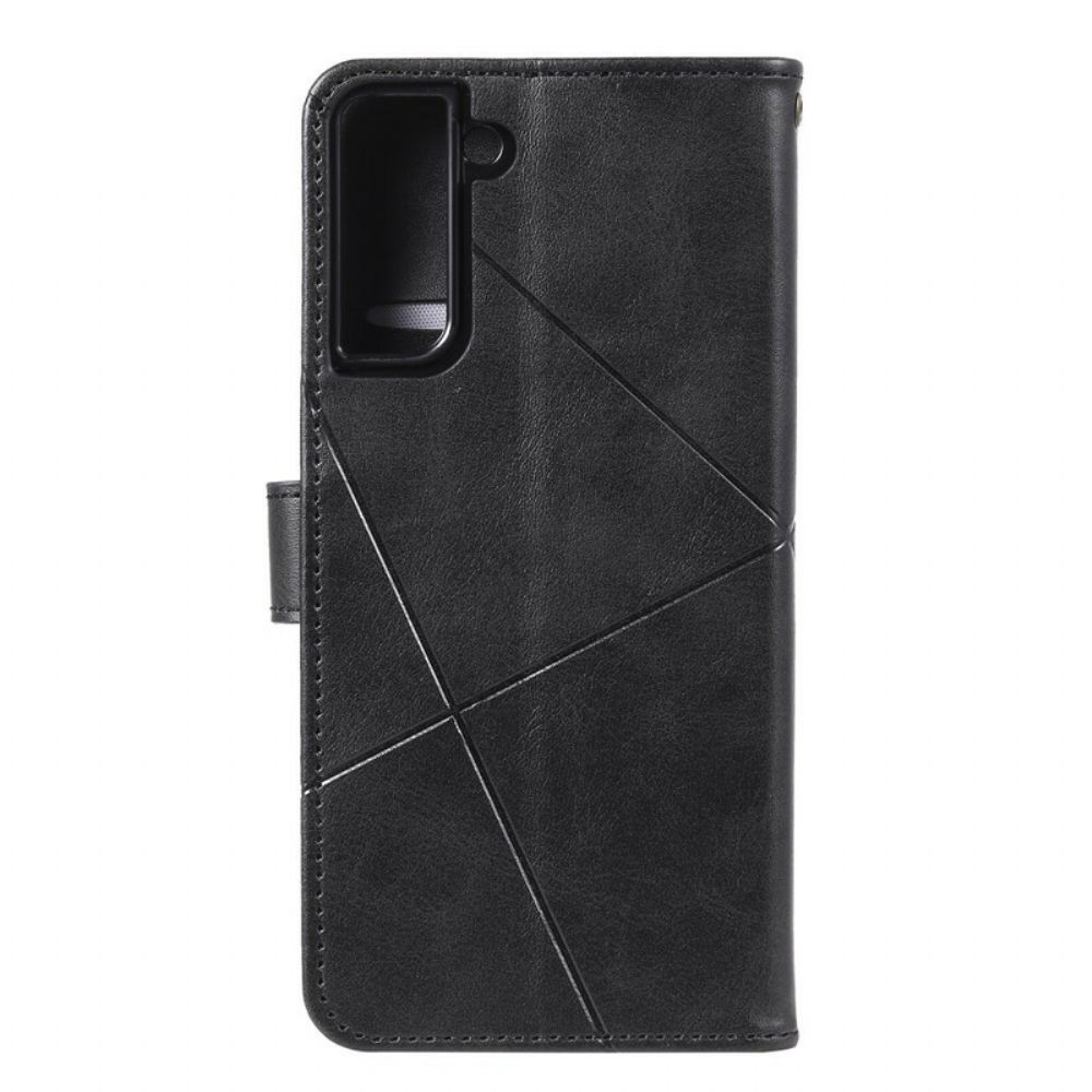 Flip Case Für Samsung Galaxy S21 5G Diamant Kunstleder