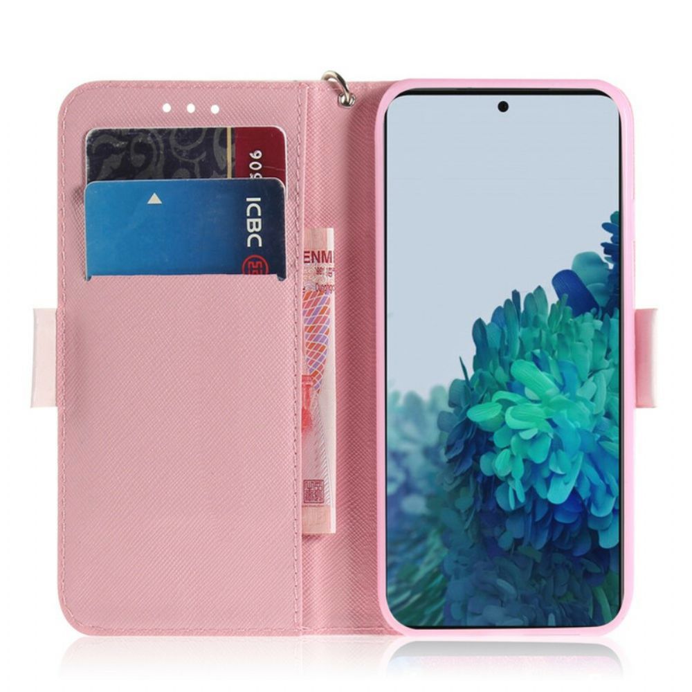 Flip Case Für Samsung Galaxy S21 5G Mit Kordel Tanga-katzenfreunde