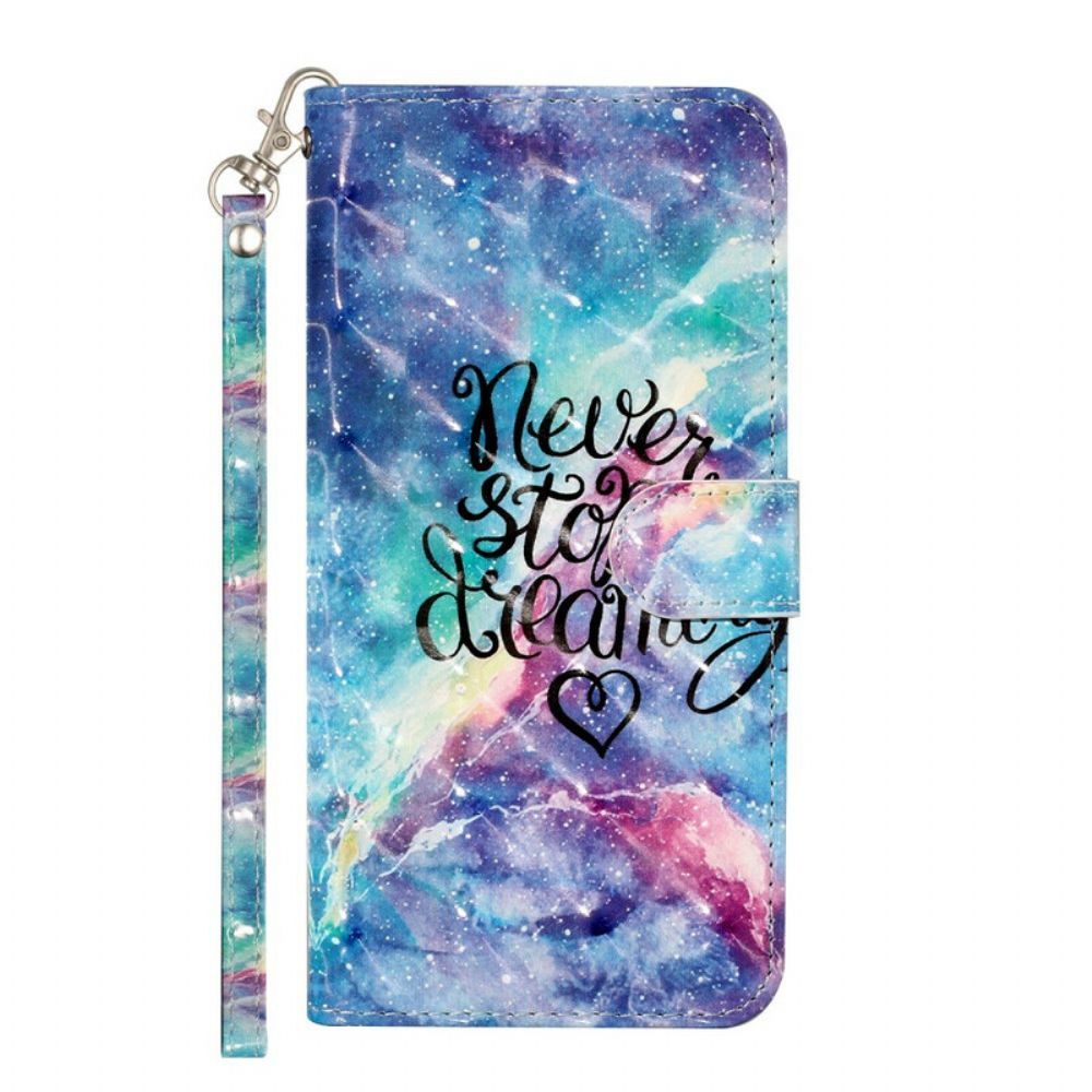 Flip Case Für Samsung Galaxy S21 5G Niemals Aufhören Mit Lanyard