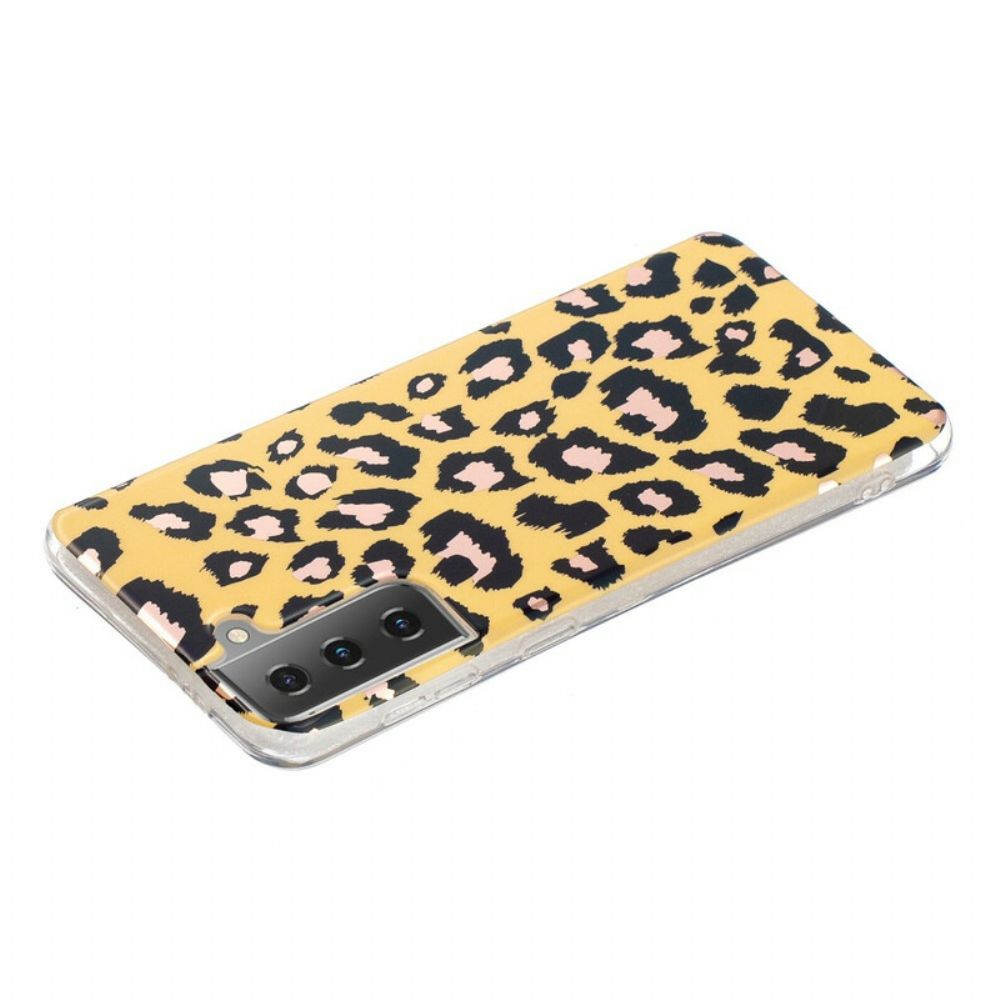Handyhülle Für Samsung Galaxy S21 5G Marmor Im Leoparden-stil
