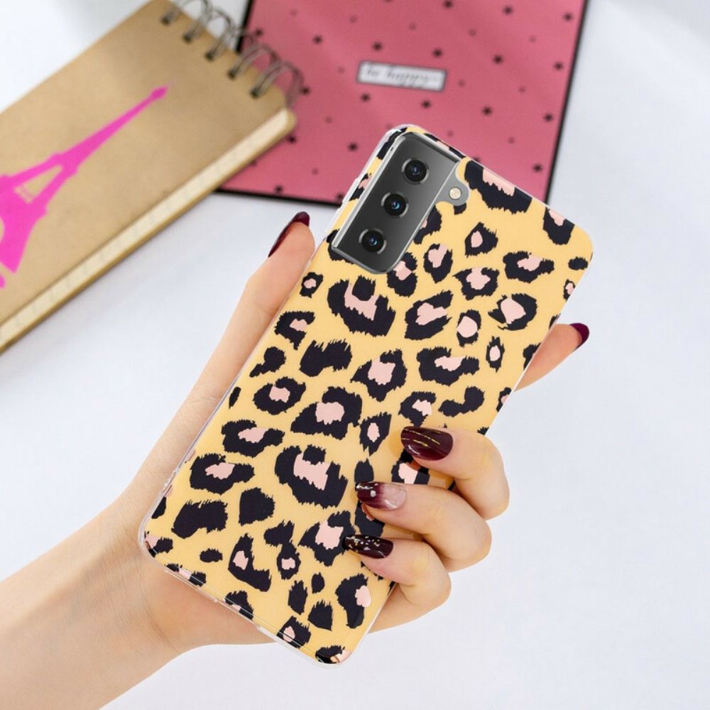 Handyhülle Für Samsung Galaxy S21 5G Marmor Im Leoparden-stil