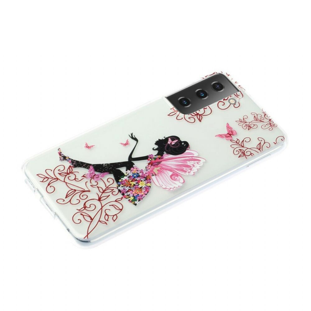 Hülle Für Samsung Galaxy S21 5G Transparente Blumenfee