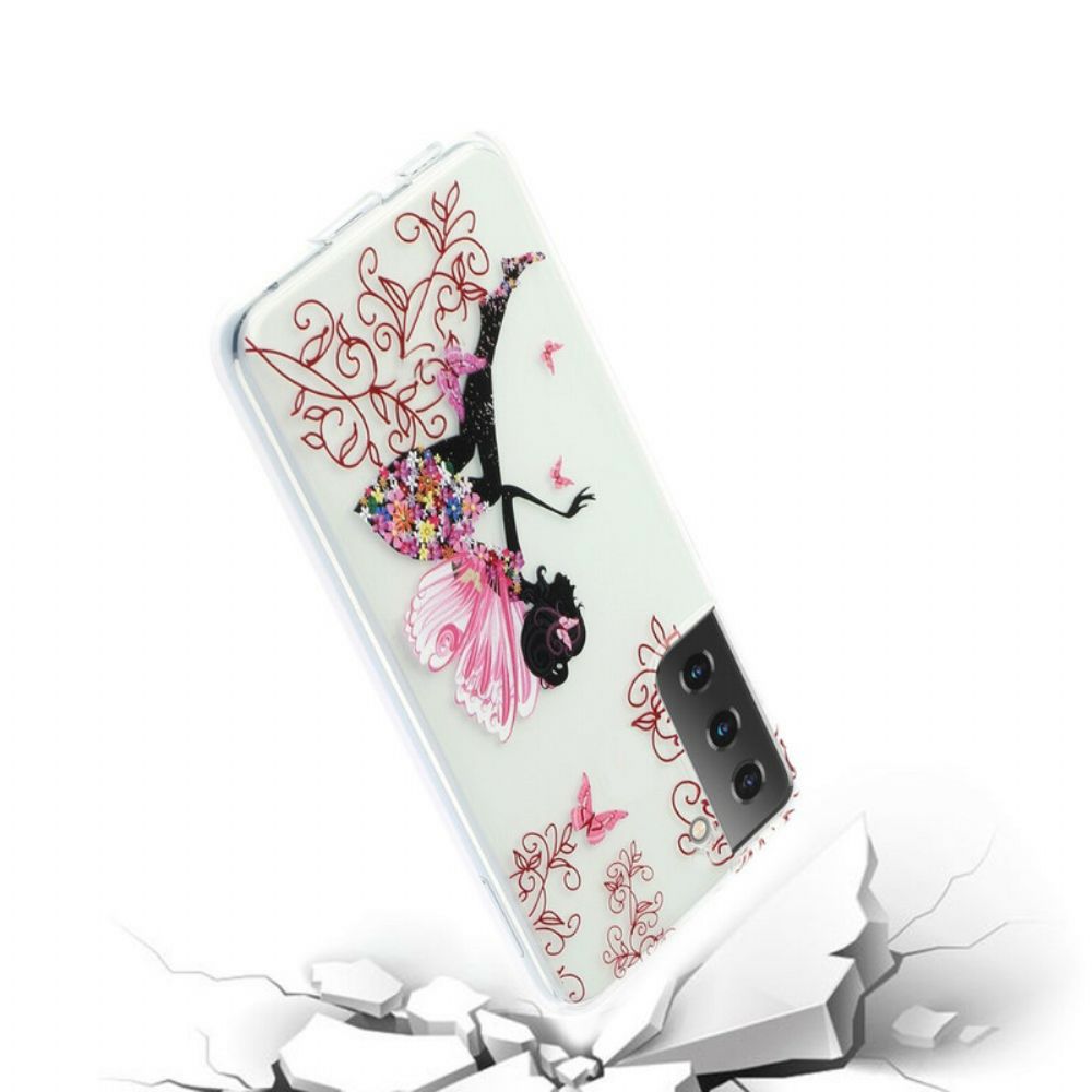 Hülle Für Samsung Galaxy S21 5G Transparente Blumenfee