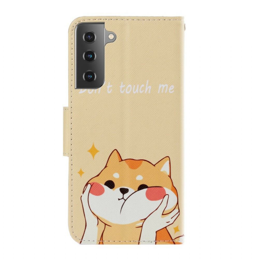 Lederhüllen Für Samsung Galaxy S21 5G Mit Kordel Fass Mich Nicht An Riemchenkatze