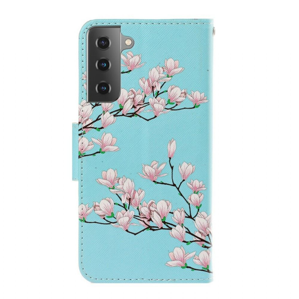 Lederhüllen Für Samsung Galaxy S21 5G Mit Kordel Riemenbaum