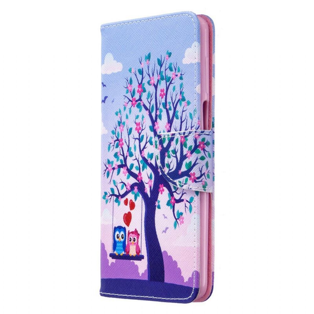Flip Case Für Xiaomi Redmi Note 9S / Note 9 Pro Eulen Auf Der Schaukel