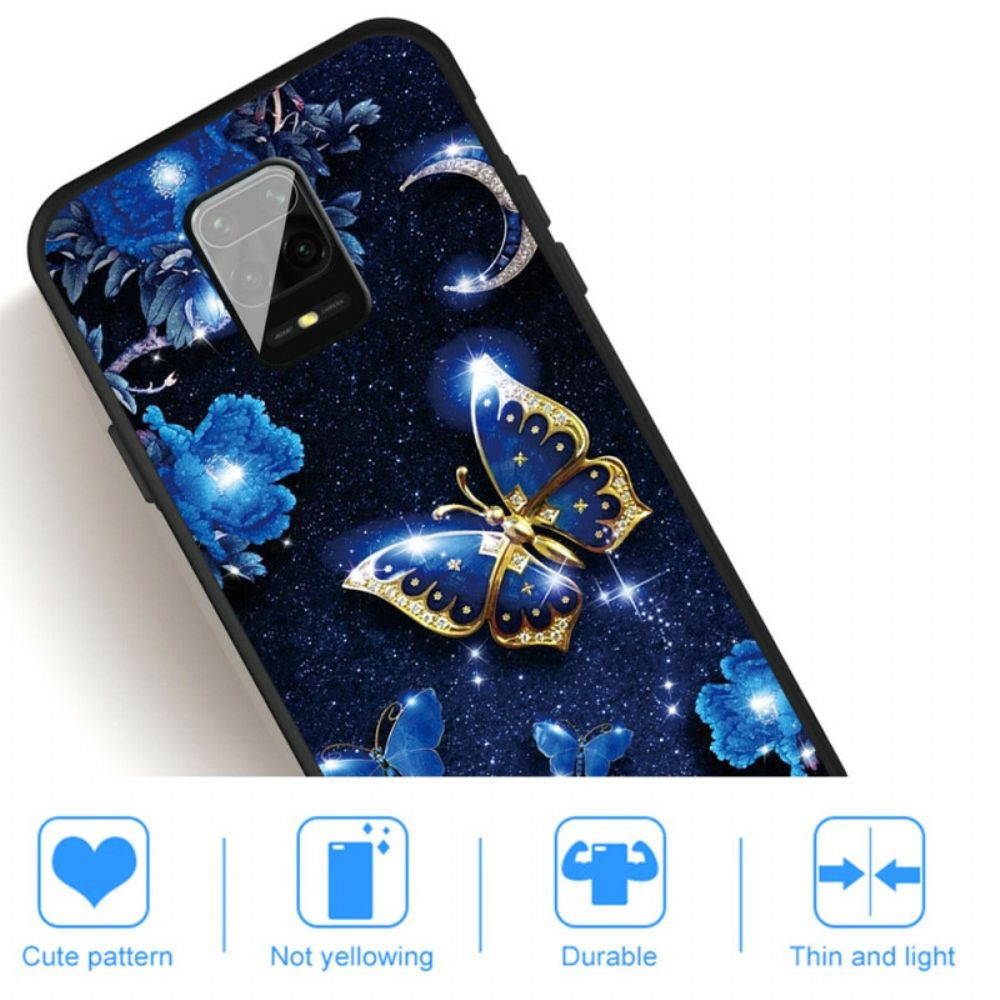 Handyhülle Für Xiaomi Redmi Note 9S / Note 9 Pro Goldener Schmetterling