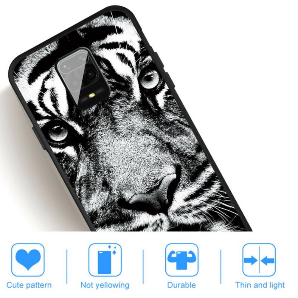 Handyhülle Für Xiaomi Redmi Note 9S / Note 9 Pro Schwarzer Und Weißer Tiger