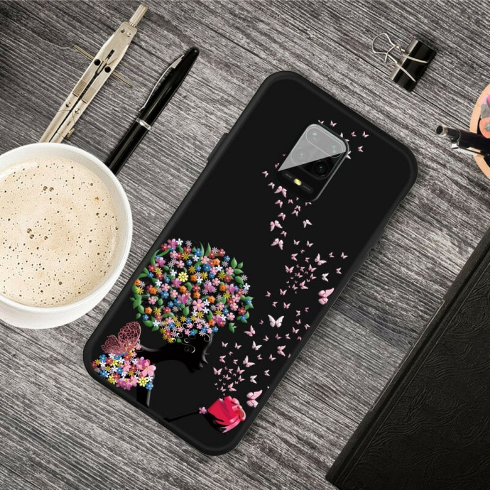 Hülle Für Xiaomi Redmi Note 9S / Note 9 Pro Frau Mit Blütenkopf
