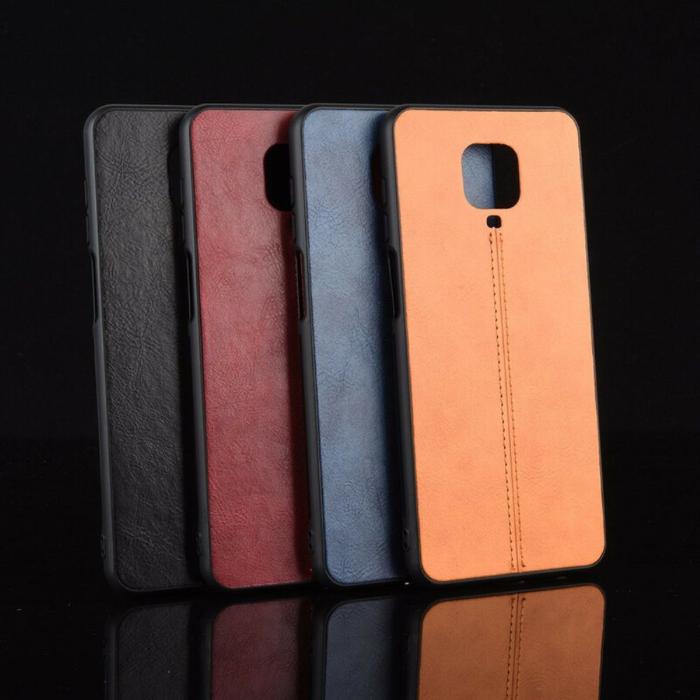 Hülle Für Xiaomi Redmi Note 9S / Note 9 Pro Naht Lederoptik