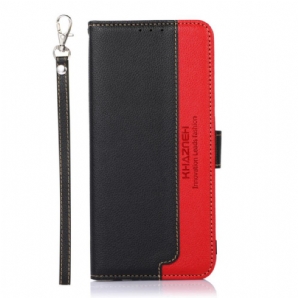 Flip Case Für Poco M4 Pro 5G Liche Style Rfid Khazneh