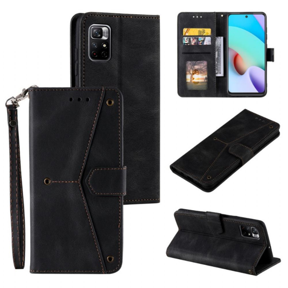 Flip Case Für Poco M4 Pro 5G Skin-touch-nähte